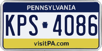 PA license plate KPS4086