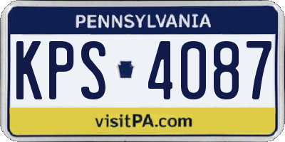 PA license plate KPS4087