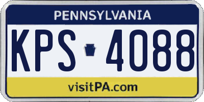 PA license plate KPS4088