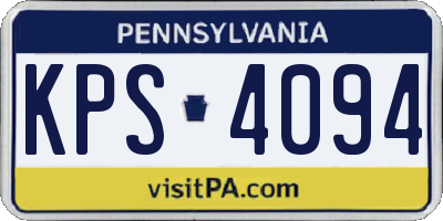 PA license plate KPS4094