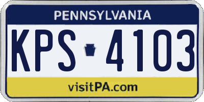 PA license plate KPS4103