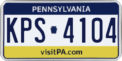 PA license plate KPS4104