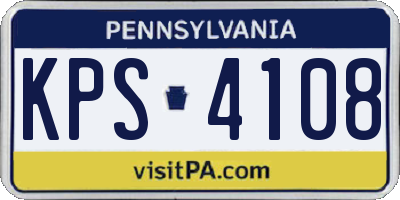 PA license plate KPS4108