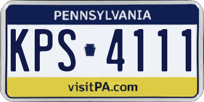 PA license plate KPS4111