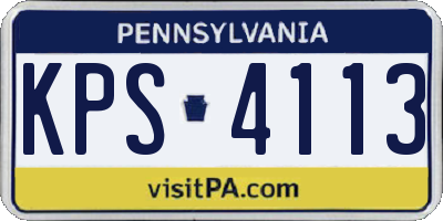PA license plate KPS4113