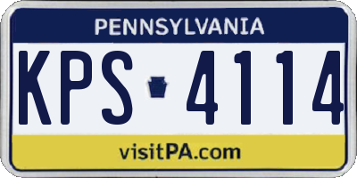 PA license plate KPS4114