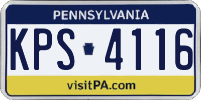 PA license plate KPS4116