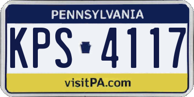 PA license plate KPS4117