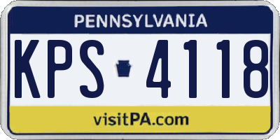 PA license plate KPS4118
