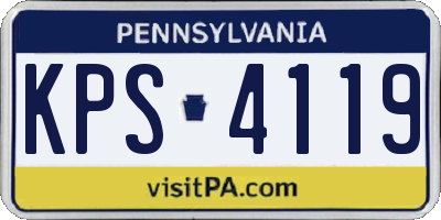 PA license plate KPS4119