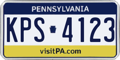 PA license plate KPS4123