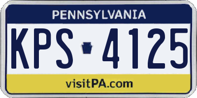 PA license plate KPS4125