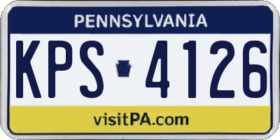 PA license plate KPS4126