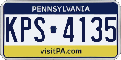 PA license plate KPS4135