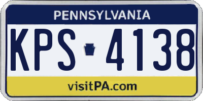PA license plate KPS4138