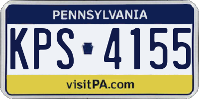 PA license plate KPS4155