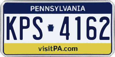 PA license plate KPS4162
