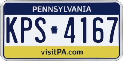 PA license plate KPS4167