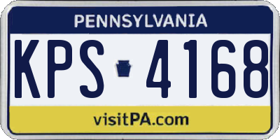 PA license plate KPS4168