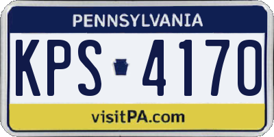 PA license plate KPS4170