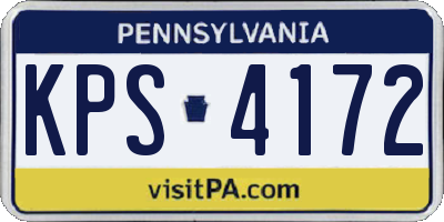 PA license plate KPS4172