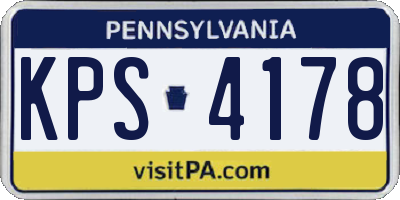 PA license plate KPS4178