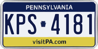 PA license plate KPS4181
