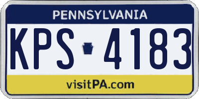 PA license plate KPS4183