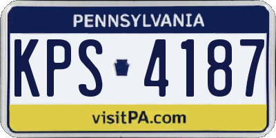PA license plate KPS4187
