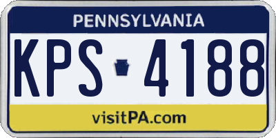 PA license plate KPS4188