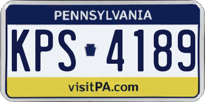 PA license plate KPS4189
