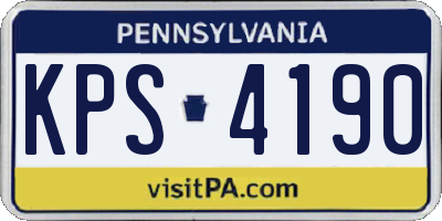PA license plate KPS4190