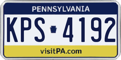 PA license plate KPS4192