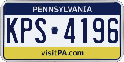 PA license plate KPS4196