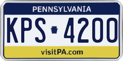 PA license plate KPS4200