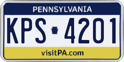 PA license plate KPS4201