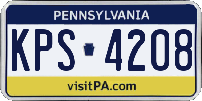 PA license plate KPS4208