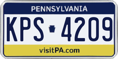 PA license plate KPS4209