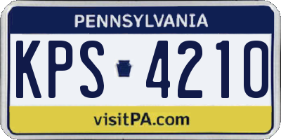 PA license plate KPS4210