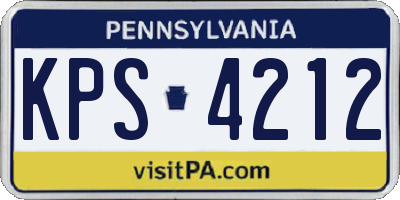 PA license plate KPS4212