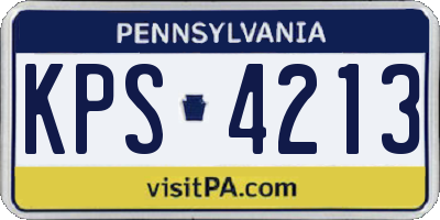 PA license plate KPS4213