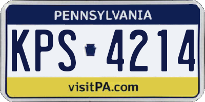 PA license plate KPS4214