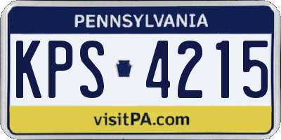 PA license plate KPS4215