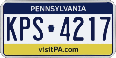 PA license plate KPS4217