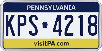 PA license plate KPS4218