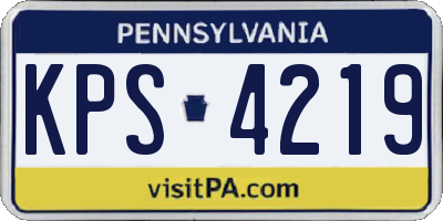 PA license plate KPS4219