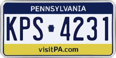 PA license plate KPS4231