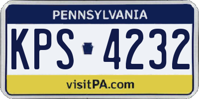 PA license plate KPS4232