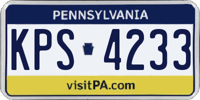 PA license plate KPS4233