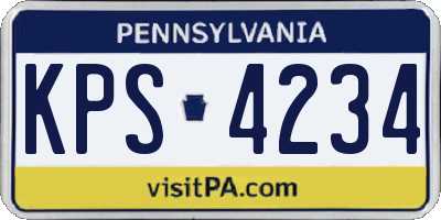 PA license plate KPS4234